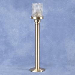 Acolyte Candlestick With Waffle Patterned Globe