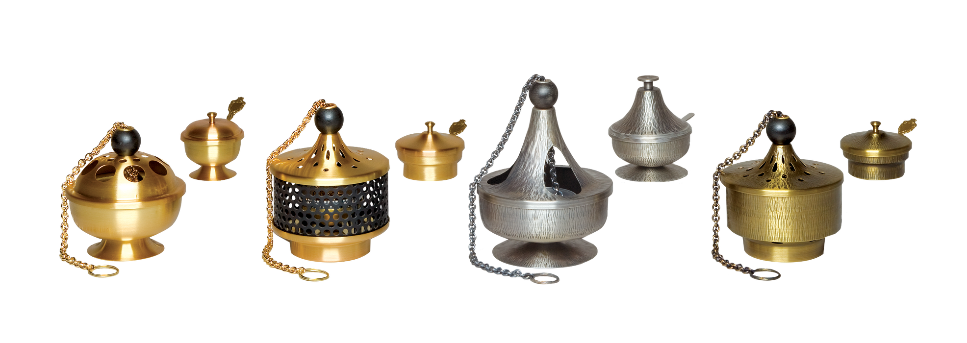 Censer and Boat in Antique Brass Finish
