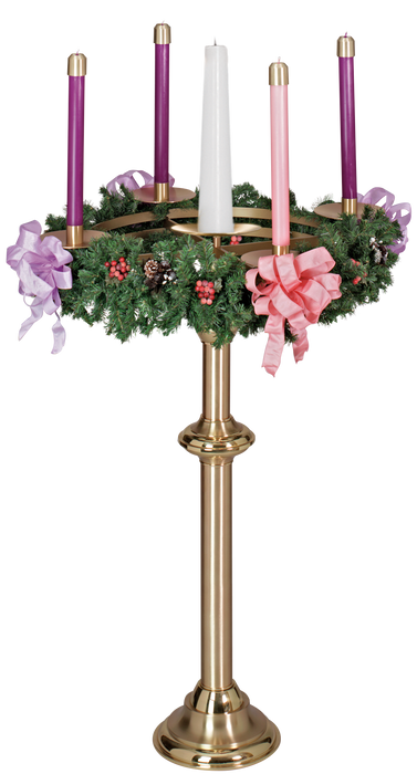 Advent Wreath in Satin and Polished Brass Finish