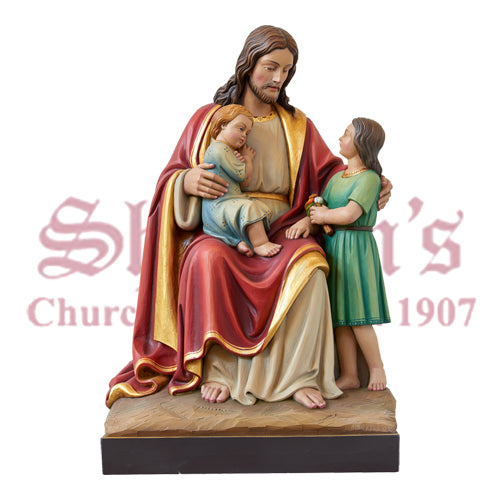 Jesus Sitting With Two Children