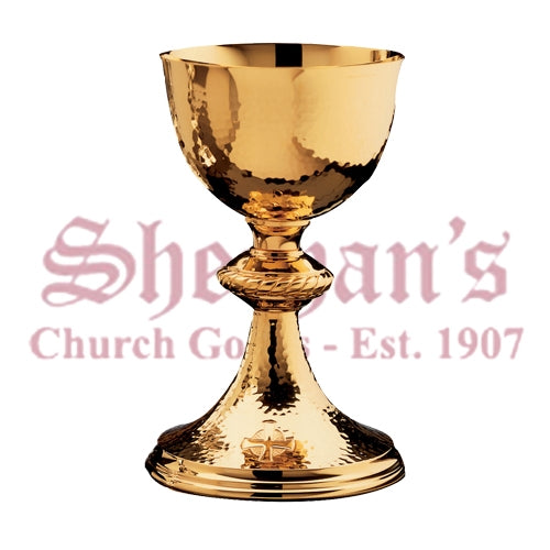 Rope Motif Engraved Cross on Base Chalice