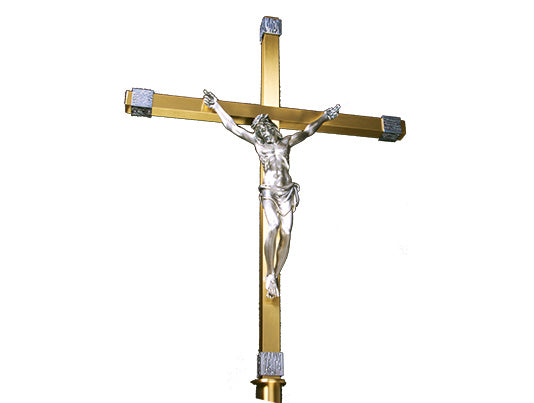 Processional Cross with Polished Aluminum Corpus