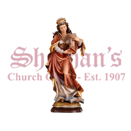 St Barbara Wood Carve Statue from Pema Art Studios