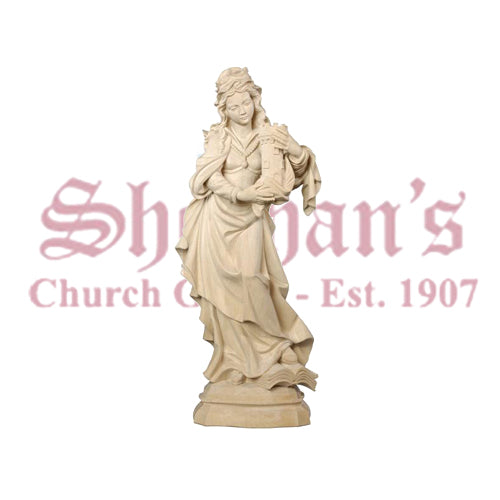St Barbara Wood Carve Statue from Pema Art Studios