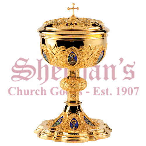 Twelve Apostles Ciborium With Fire Enameled Medallions