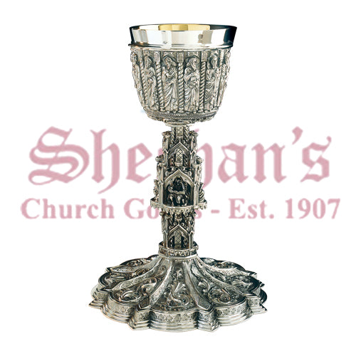 Sterling Silver John Paul II Gothic Chalice & Scale Paten