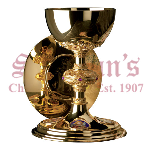 Chalice with Filagree Stem and Scale Paten