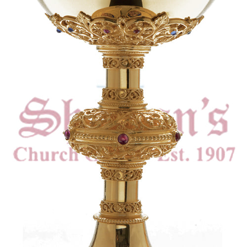 Chalice with Filagree Stem and Scale Paten
