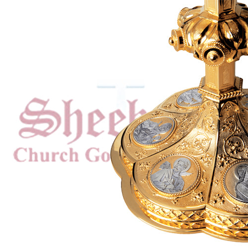 Gothic Chalice with Engraved Cup "Calicem Salutaris Accipiam Et Nomen Domini Invacabo"