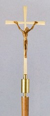 Satin Bronze Processional Crucifix