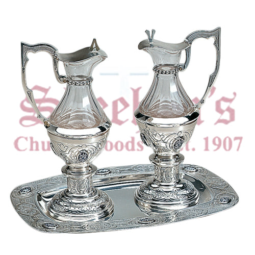 Plateresque Brass Silver-Plated Cruet Set
