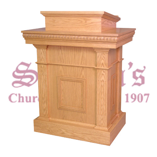 Solid Oak Pulpit with Missal Stand – 16 Stain Colors — Matthew F. Sheehan