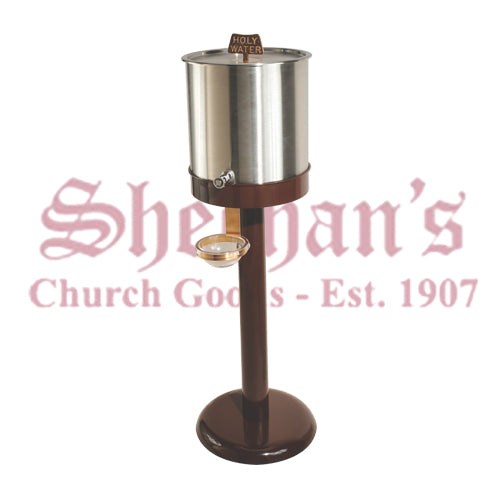 Holy Water Dispenser - Resevoir with Antique Brown Steel Base