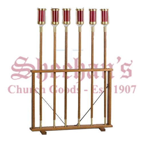 Oak Wood Processional Torch Stand