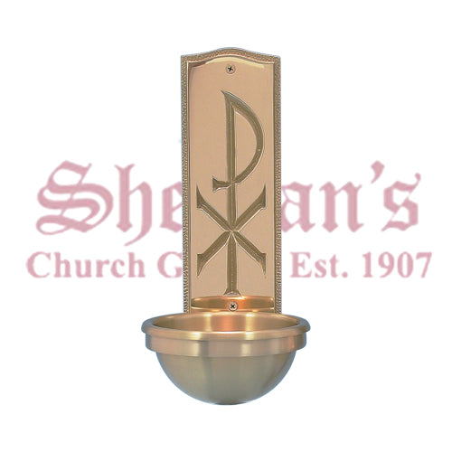 Holy Water Font - Chi Rho Back Plate Design