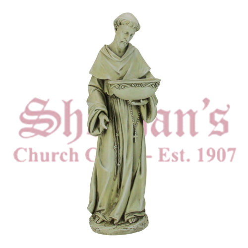 Saint Francis Solar Powered Birdbath 20" High