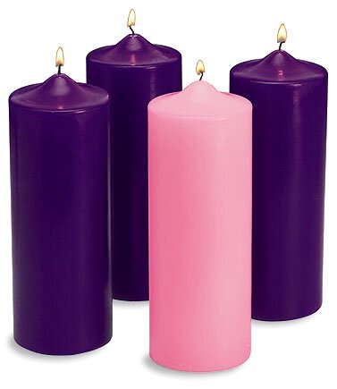 12" Advent Pillar Candles