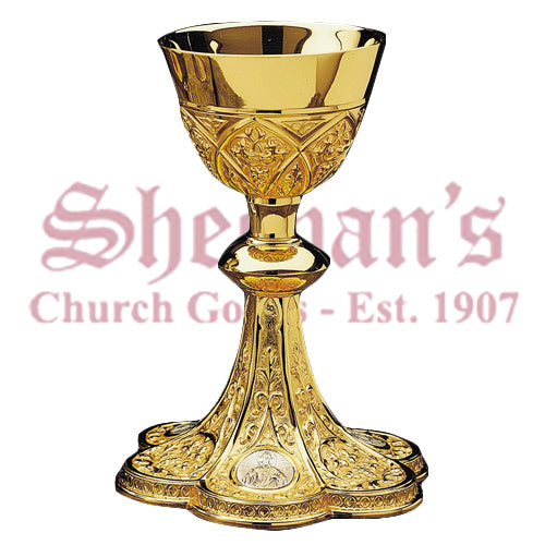 Gothic Ornamented Chalice and Scale Paten