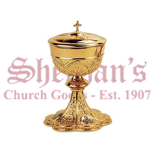 Gothic Ornamented Chalice and Scale Paten