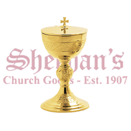 Hand Chiseled Wheat and Grape Ornamented Chalice
