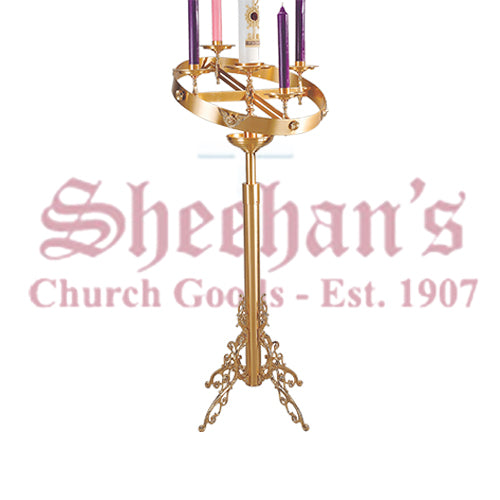 Advent Wreath With Adjustable Height Paschal Candle Stand