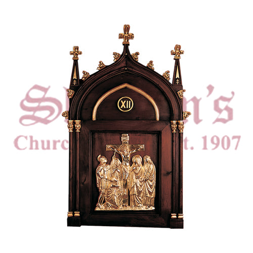 Stations of The Cross Hand Carved Gothic Design - Church Sanctuary Stations