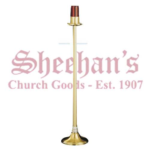 Modern Standing Brass Finish Sanctuary Lamp