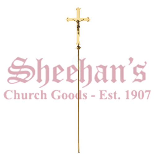 Modern Brass Processional Crucifix