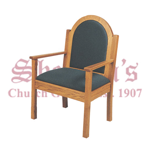 Solid Oak Arm Chair with Arched Back
