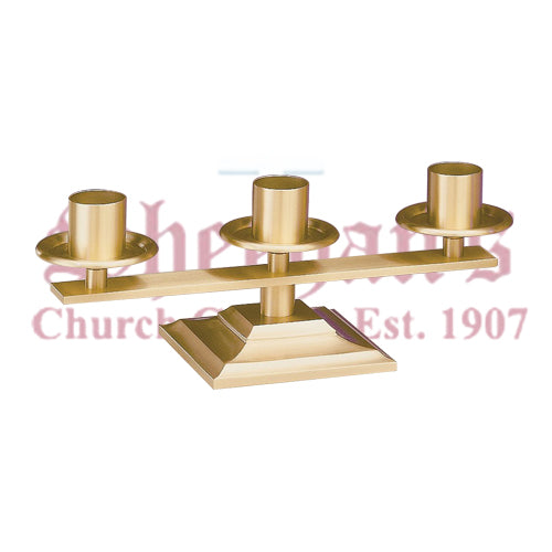 Three Lite Altar Candelabra with Three Step Base