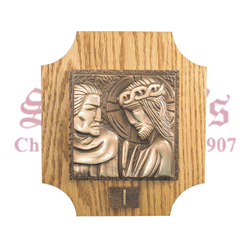 Stations of the Cross on Solid Oak Panel