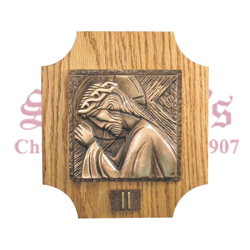 Stations of the Cross on Solid Oak Panel