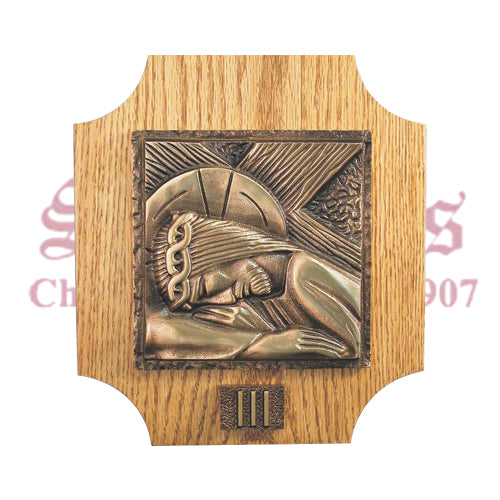 Stations of the Cross on Solid Oak Panel
