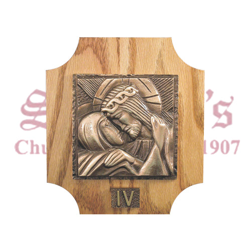 Stations of the Cross on Solid Oak Panel