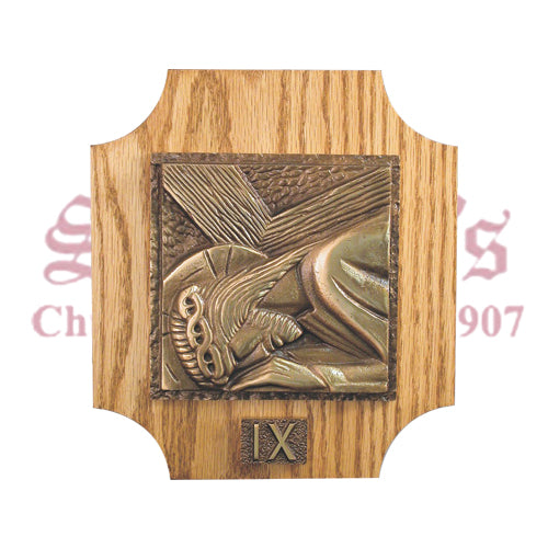 Stations of the Cross on Solid Oak Panel