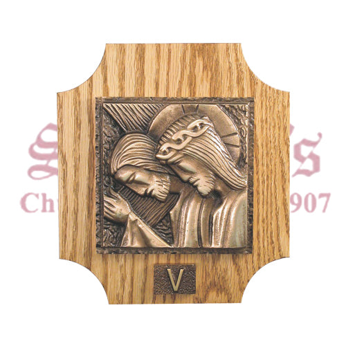 Stations of the Cross on Solid Oak Panel
