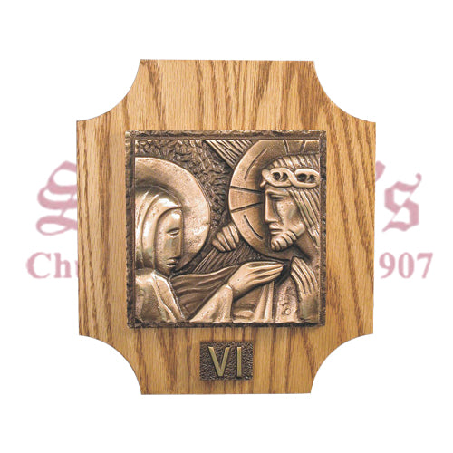 Stations of the Cross on Solid Oak Panel
