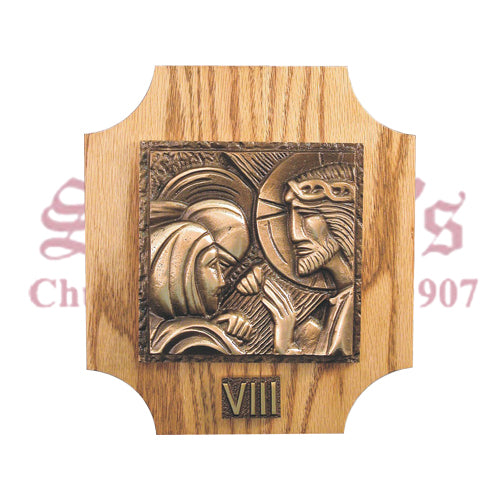 Stations of the Cross on Solid Oak Panel