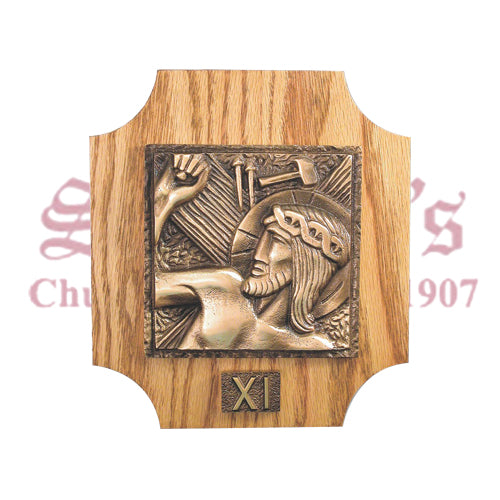 Stations of the Cross on Solid Oak Panel