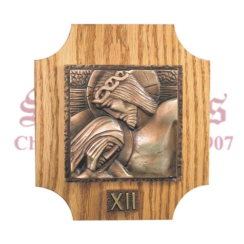 Stations of the Cross on Solid Oak Panel