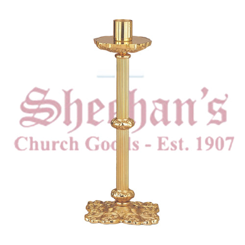 Low Profile Paschal Candlestick in High Polish Bronze