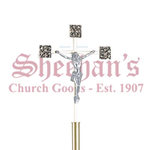 Processional Crucifix with Textured Antique Black Node