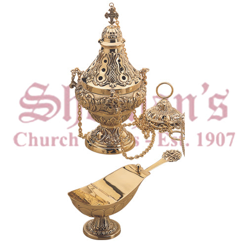 Baroque Style Censer, Boat and Spoon