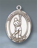 St. Christopher-Lacrosse Large Pendant