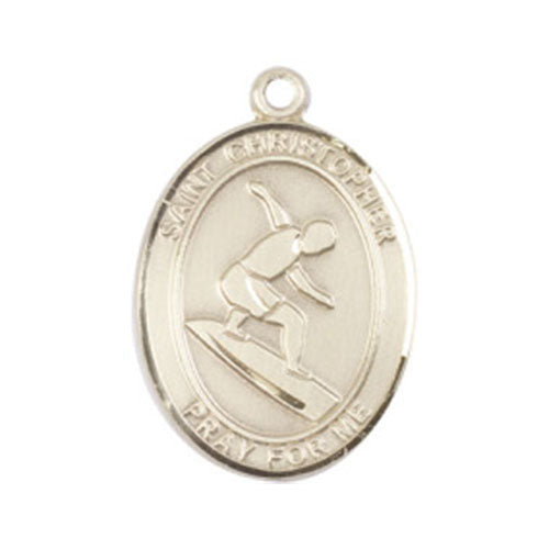 St. Christopher-Surfing Large Pendant