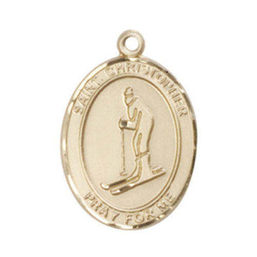 St. Christopher - Skiing Large Pendant