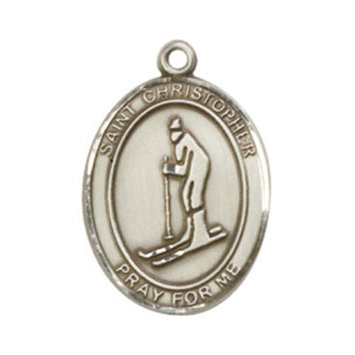St. Christopher - Skiing Large Pendant