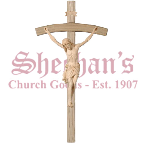 Wood Carve Siena Corpus on Bent Cross