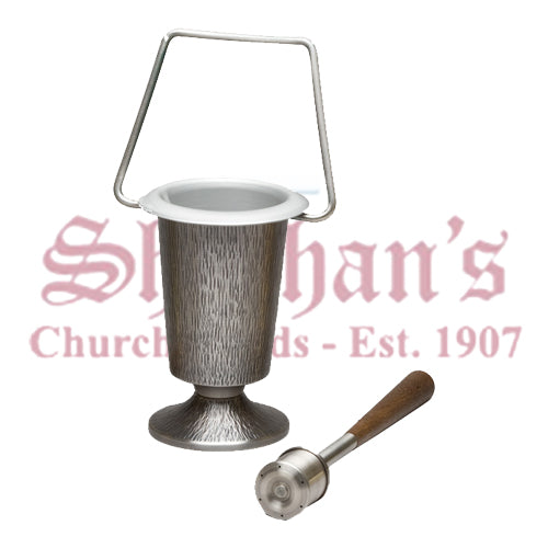 Holy Water Bucket in Silver Oxidized Finish