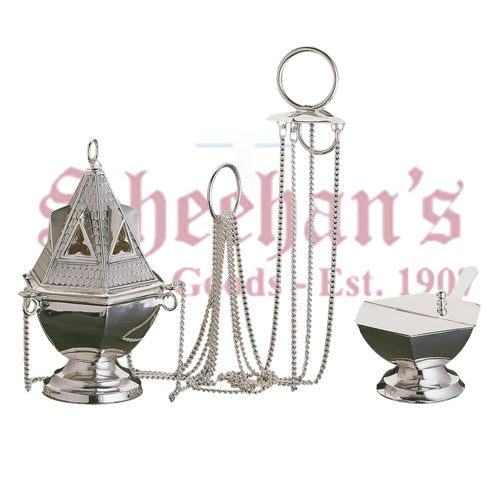 Copper Gothic Style Censer, Boat and Spoon